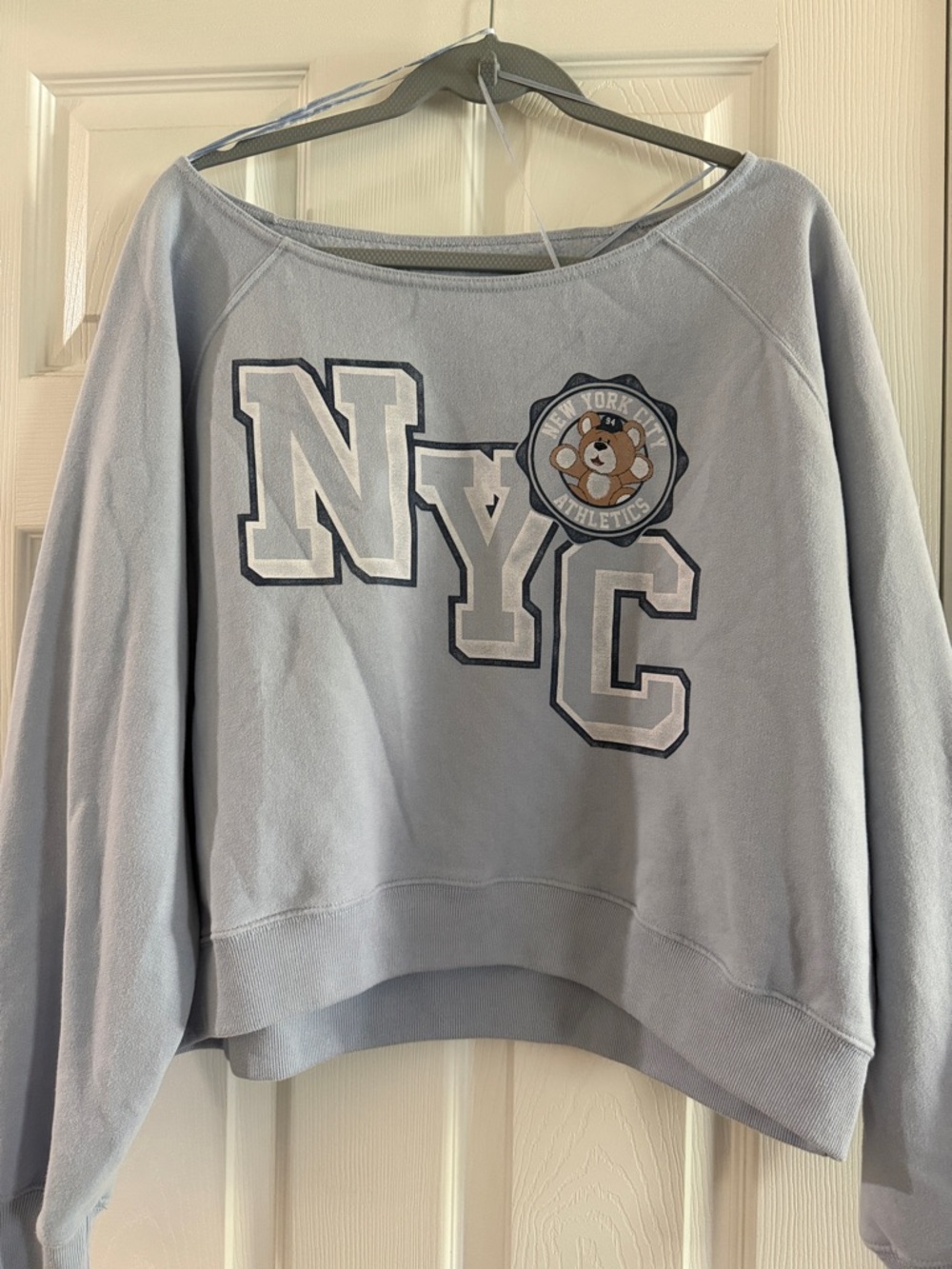 Hollister Light Blue NYC Crop Sweatshirt